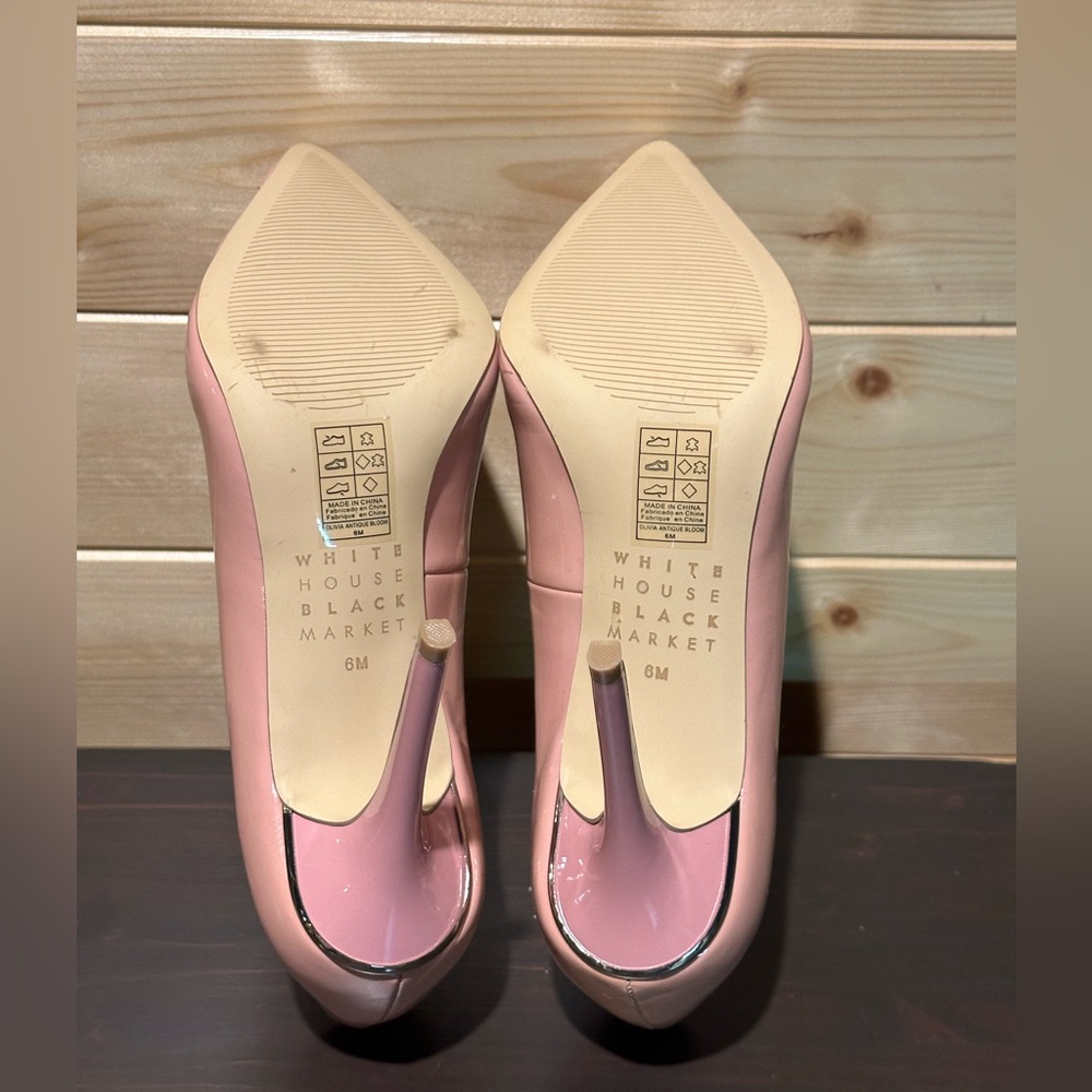 Brand NWOT White House Black Market pink patent leather pumps size 6 - Picture 5 of 6